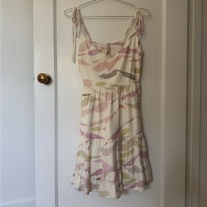 Sleeveless Pink and Cream Dress